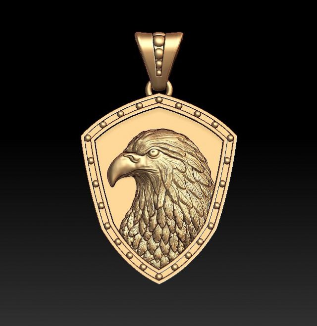 eagle pendant 3D 打印模型 .c4d .max .obj .3ds .fbx .stl .blend 