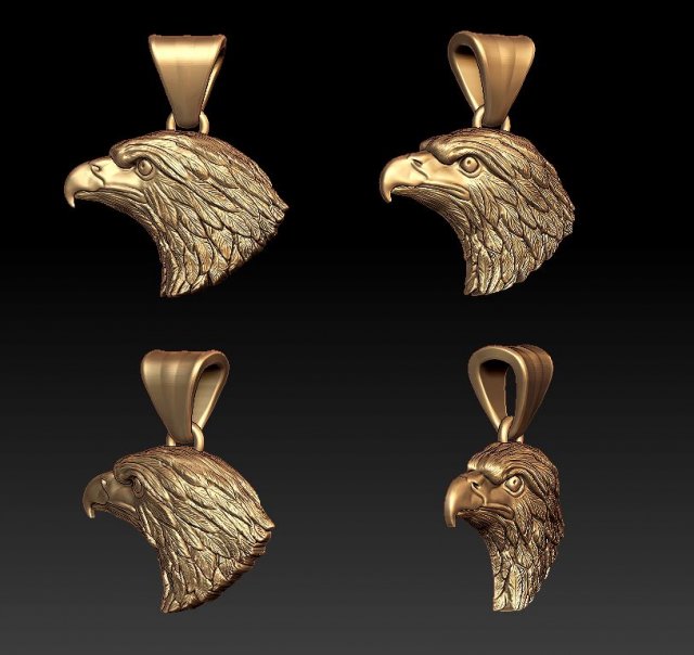 eagle pendant 3D प्रिंट मॉडल .c4d .max .obj .3ds .fbx .stl .blend 
