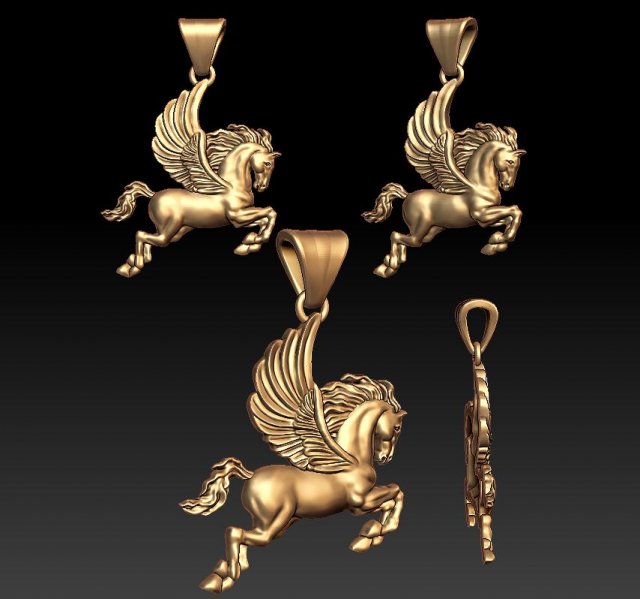 pegasus pendant 3D Print Model .c4d .max .obj .3ds .fbx .stl .blend 