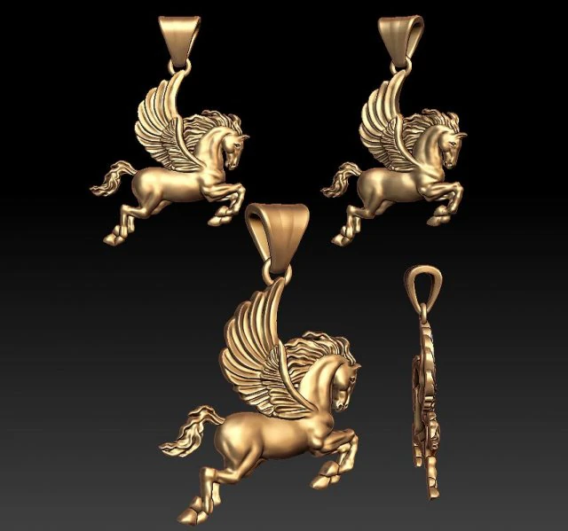 pegasus pendant 3D Print Model .c4d .max .obj .3ds .fbx .stl .blend 