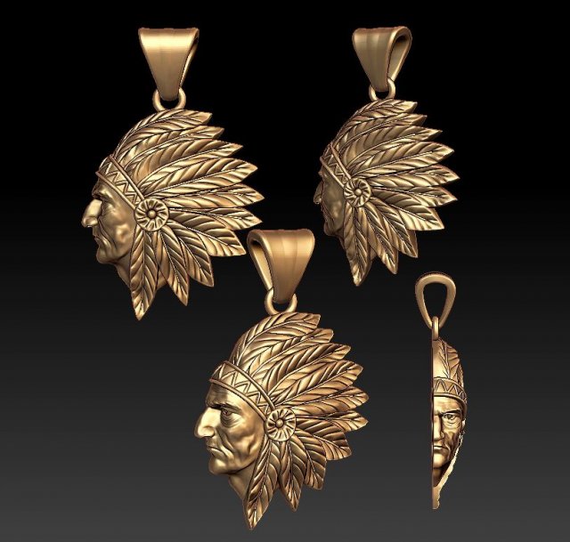 indian pendant Model Cetak 3D .c4d .max .obj .3ds .fbx .stl .blend 