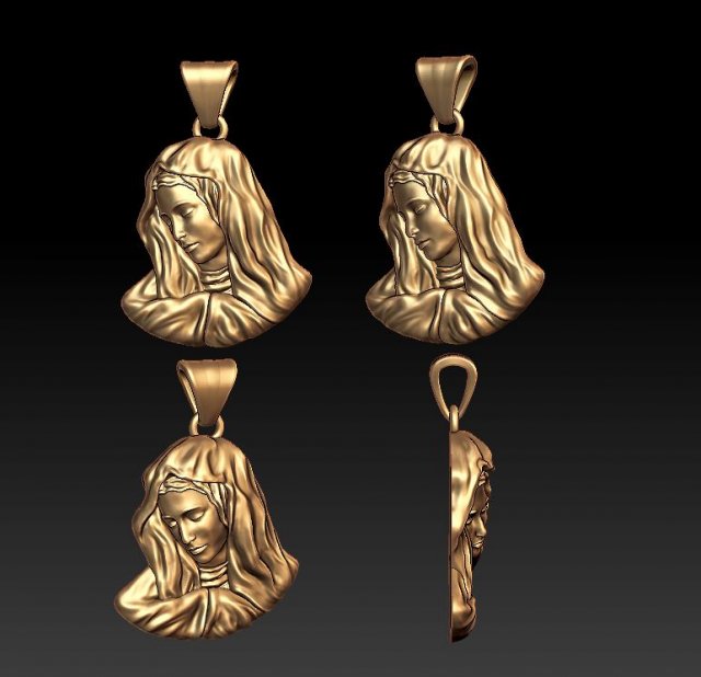 virgin mary pendant Modelo de Impressão 3D .c4d .max .obj .3ds .fbx .stl .blend 