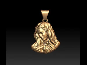 virgin mary pendant 3D Print Model