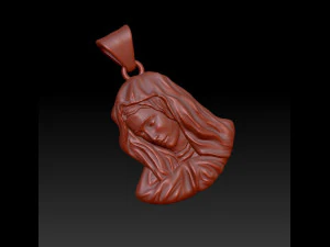 virgin mary pendant 3D Print Model