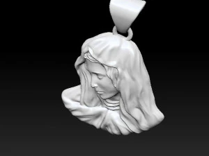 virgin mary pendant 3D Print Model