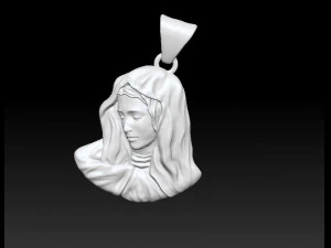 virgin mary pendant 3D Print Model