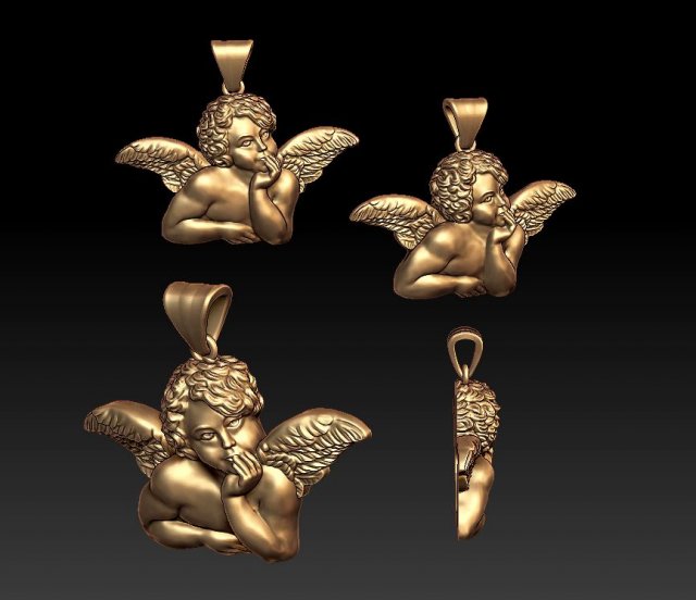 angel pendant Modello di stampa 3D .c4d .max .obj .3ds .fbx .stl .blend 