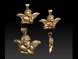 देवदूत लटकन 3D प्रिंट मॉडल