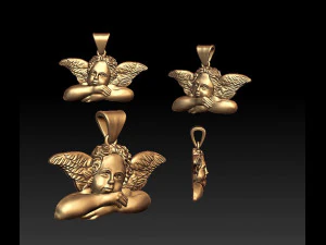 देवदूत लटकन 3D प्रिंट मॉडल
