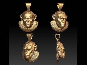 monkey pendant 3Dプリントモデル