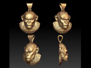 liontin monyet Model Cetak 3D