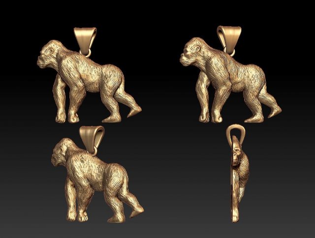 gorilla pendant 3D Print Model .c4d .max .obj .3ds .fbx .stl .blend 