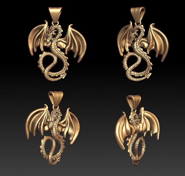 dragon pendant Model do druku 3D .c4d .max .obj .3ds .fbx .stl .blend 