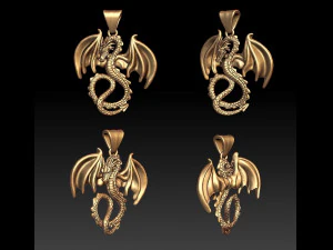 кулон дракон 3D Принт Модель