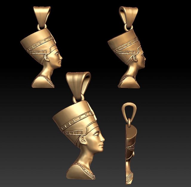 queen nefertiti pendant 3D Print Model .c4d .max .obj .3ds .fbx .stl .blend 