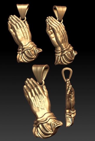 praying hands pendant 3D Принт Модель .c4d .max .obj .3ds .fbx .stl .blend 