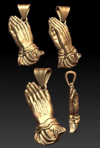 praying hands pendant 3D Print Model .c4d .max .obj .3ds .fbx .stl .blend 
