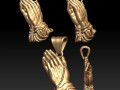 praying hands with rosary beads pendant Model Cetak 3D