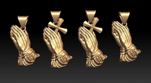 praying hands pendant 3D Print Model .c4d .max .obj .3ds .fbx .stl .blend