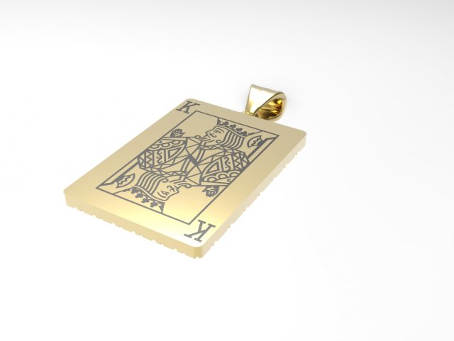 playing card king pendant Modelo de Impressão 3D .c4d .max .obj .3ds .fbx .stl .blend 