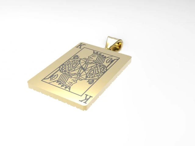 playing card king pendant 3D Print Model .c4d .max .obj .3ds .fbx .stl .blend