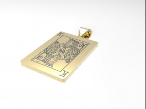 playing card king pendant 3D-printmodel