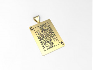 playing card queen pendant Modelo de Impressão 3D