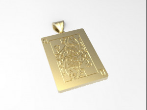 playing card queen pendant 3D Baskı Modeli