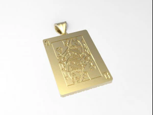 playing card queen pendant 3D Print Model