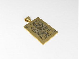 playing card queen pendant 3D Baskı Modeli