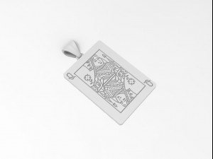 playing card queen pendant 3D Baskı Modeli