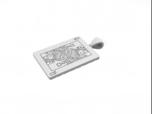 playing card queen pendant 3D Baskı Modeli
