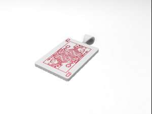 playing card queen pendant 3D Baskı Modeli