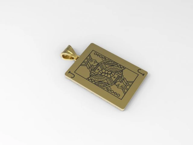 playing card jack pendant 3D Print Model .c4d .max .obj .3ds .fbx .stl .blend 
