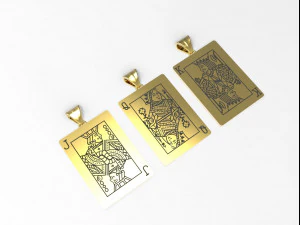 카드 놀이 펜던트 킹 퀸 잭 3D 프린트 모델