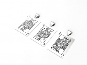 playing card pendants king queen jack Modelo de Impressão 3D