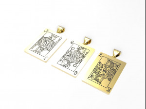 playing card pendants king queen jack Modelo de Impressão 3D