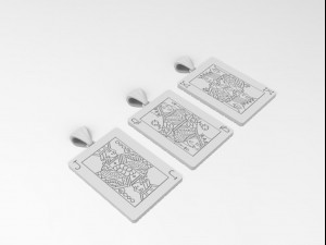 playing card pendants king queen jack Modelo de Impressão 3D