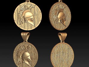 spartan helmet shield pendant 3D Print Model