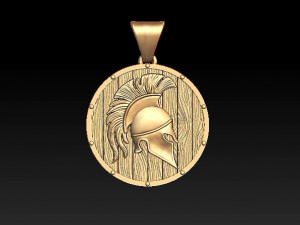 spartan helmet shield pendant Modello di stampa 3D