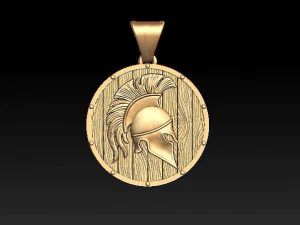 spartan helmet shield pendant 3D Print Model