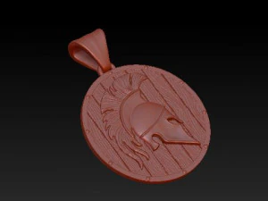 spartan helmet shield pendant 3D Print Model