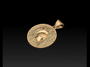 spartan helmet shield pendant 3D Print Model