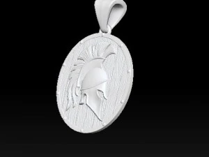 spartan helmet shield pendant 3D Print Model