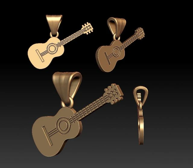 기타 펜던트 3D 프린트 모델 .c4d .max .obj .3ds .fbx .stl .blend 