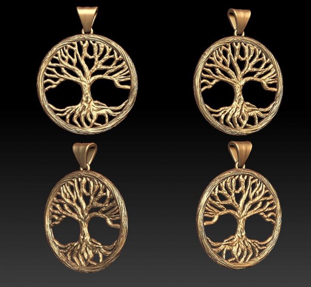 tree pendant 3Dプリントモデル .c4d .max .obj .3ds .fbx .stl .blend 