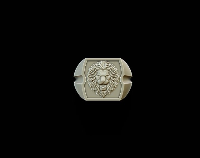 lion ring 3Dプリントモデル .c4d .max .obj .3ds .fbx .stl .blend 