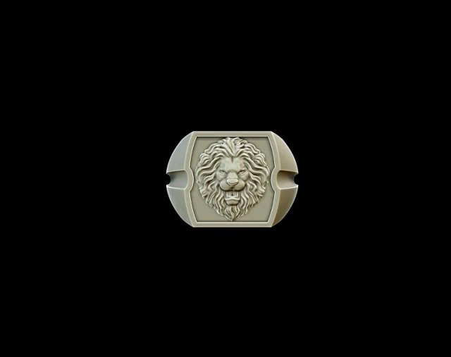 lion ring 3D Print Model .c4d .max .obj .3ds .fbx .stl .blend 