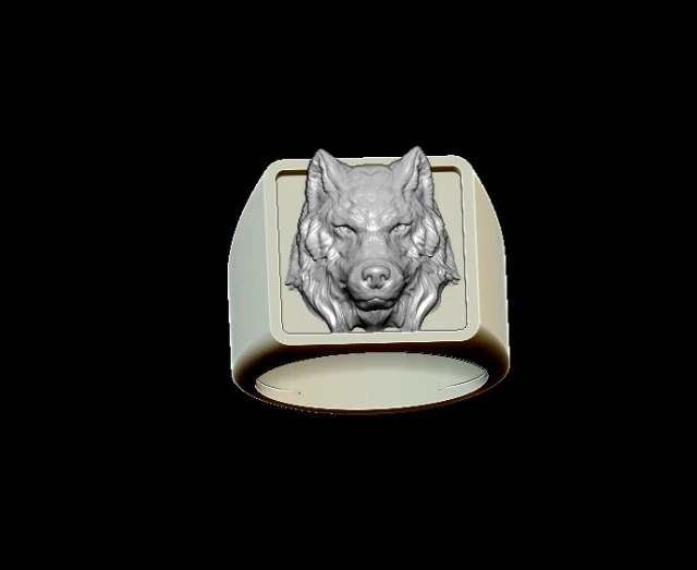wolf ring 3D Print Model .c4d .max .obj .3ds .fbx .stl .blend 