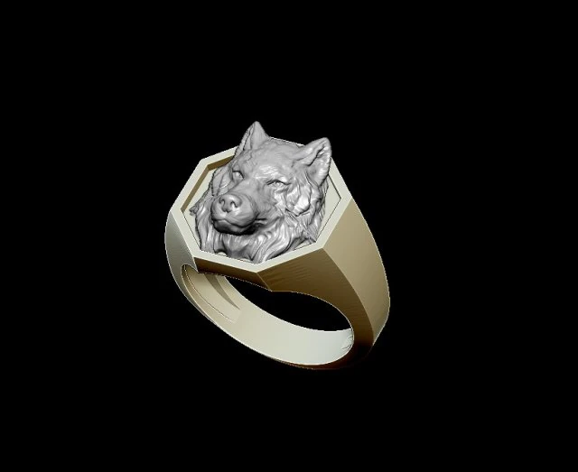 wolf ring 3D Print Model .c4d .max .obj .3ds .fbx .stl .blend